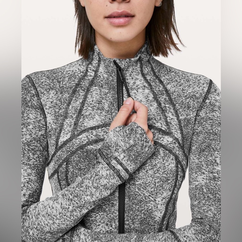 Lululemon Define Jacket Luon Spray Jacquard White Black